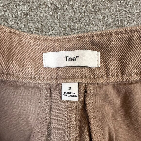 TNA Aritzia Cargo Straight Leg Mauve Khaki Casual Cotton Pants Women's Size 2 - Picture 5 of 5